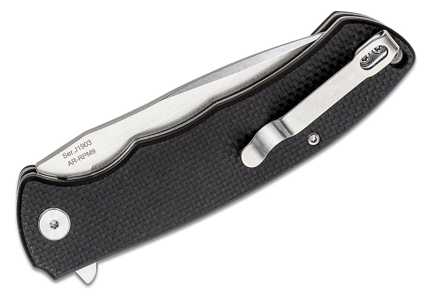 CJRB Cutlery Taiga Liner Lock Knife Black G-10 (3.75" D2 Stonewash) J1903-BKF