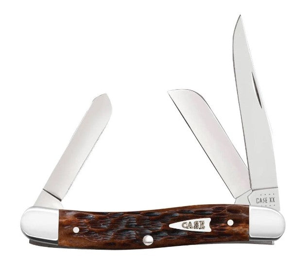 Case Cutlery Medium Stockman Knife Brown Bone Peach Seed Jigged 42651