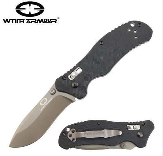 WithArmour 041BK Eagle Claw Axis Lock Folding Knife Black G10