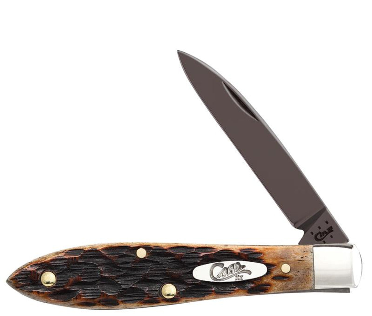 Case Teardrop Antique Bone with Black PVD Blade 49974