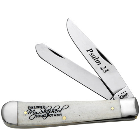 Case Smooth Bone Trapper with Psalm 23 Item 8795